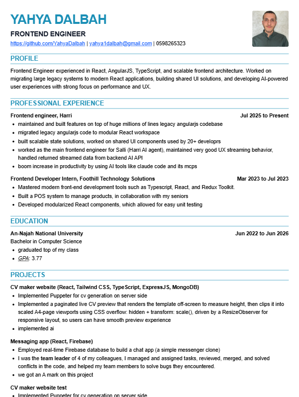 Prime ATS CV template